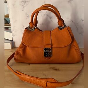 Miu Miu Sacca Manici Madras Papaya orange satchel orange pristine like new